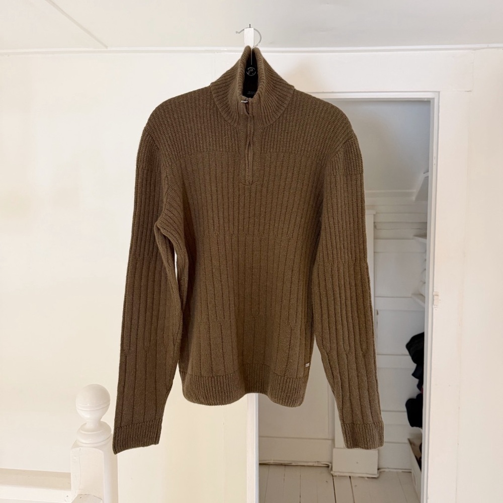 Hugo Boss Wool Collared Quarter Zip Sweater Size Mens L - Picture 6 of 10